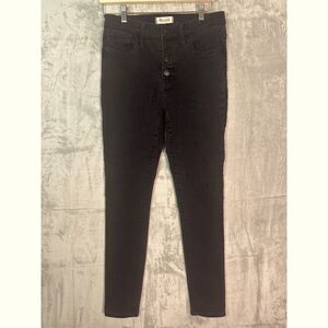 Madewell Black Button Fly Mid Rise Skinny Jeans Size 30